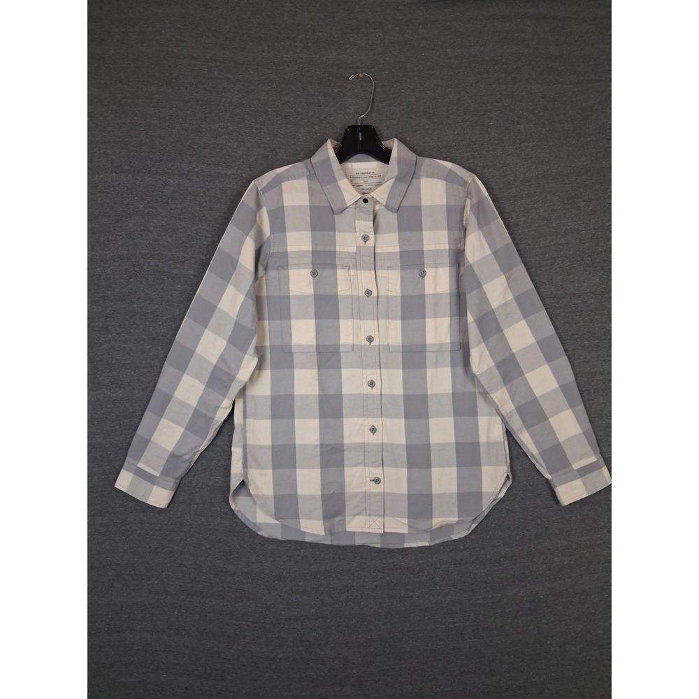 REI Co Op Womens Shirt S Gray Plaid Button Up Flannel Lumberjack Outdoor Fall - Picture 2 of 8